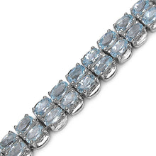 Load image into Gallery viewer, Genuine Blue Topaz Bracelet Silver