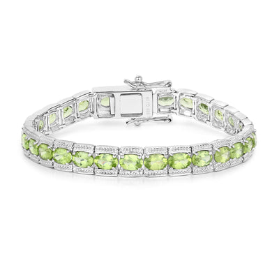 Genuine Peridot Green Tennis Bracelet