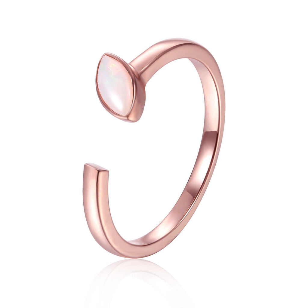 October Birthstone Ring, Opal Simple Ring, Solitaire Ring for Women