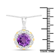 Load image into Gallery viewer, 14K Yellow Gold Genuine Amethyst and Diamond Necklace