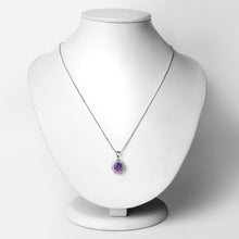 Load image into Gallery viewer, 14K Yellow Gold Genuine Amethyst and Diamond Necklace