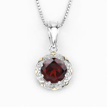 Load image into Gallery viewer, Genuine Garnet and Diamond Pendant Necklace