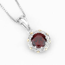 Load image into Gallery viewer, Genuine Garnet and Diamond Pendant Necklace