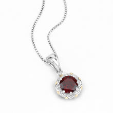 Load image into Gallery viewer, Genuine Garnet and Diamond Pendant Necklace