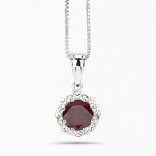 Load image into Gallery viewer, Genuine Garnet and Diamond Pendant Necklace