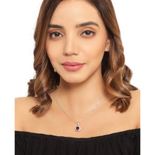 Load image into Gallery viewer, Genuine Garnet and Diamond Pendant Necklace