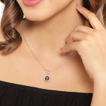 Load image into Gallery viewer, Genuine Garnet and Diamond Pendant Necklace
