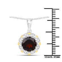 Load image into Gallery viewer, Genuine Garnet and Diamond Pendant Necklace