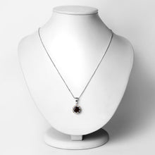 Load image into Gallery viewer, Genuine Garnet and Diamond Pendant Necklace