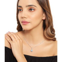 Load image into Gallery viewer, 14K Gold Genuine Swiss Blue Topaz and Diamond Necklace