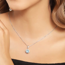 Load image into Gallery viewer, 14K Gold Genuine Swiss Blue Topaz and Diamond Necklace
