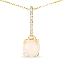 Load image into Gallery viewer, 10K Gold Real Opal And Diamond Necklace