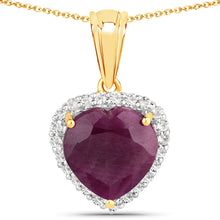 Load image into Gallery viewer, Genuine Ruby Halo Pendant Necklace
