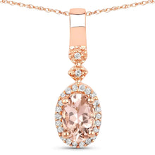 Load image into Gallery viewer, 10k Rose Gold Morganite Pendant Necklace