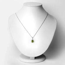 Load image into Gallery viewer, Natural Peridot Lab Diamond Teardrop Necklace