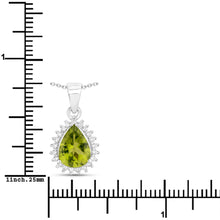 Load image into Gallery viewer, Natural Peridot Lab Diamond Teardrop Necklace