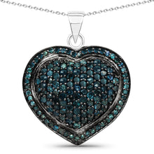 Load image into Gallery viewer, Genuine Blue Diamond Heart Necklace