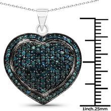 Load image into Gallery viewer, Genuine Blue Diamond Heart Necklace
