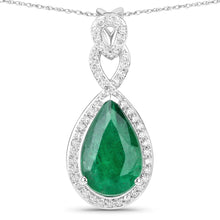 Load image into Gallery viewer, Genuine Zambian Emerald Diamond 14K Gold Statement Pendant
