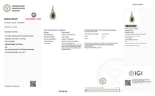 Load image into Gallery viewer, Genuine Zambian Emerald and White Diamond 14K Gold Drop Pendant