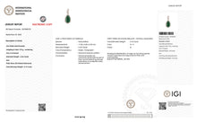 Load image into Gallery viewer, Genuine Zambian Emerald and White Diamond 14K White Gold Pendant