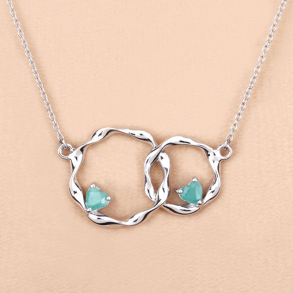 Genuine Emerald Infinity Pendant Necklace