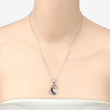 Load image into Gallery viewer, Genuine Blue Sapphire Heart Shape Pendant Necklace