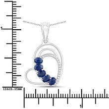 Load image into Gallery viewer, Genuine Blue Sapphire Heart Shape Pendant Necklace