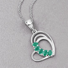 Load image into Gallery viewer, Genuine Heart Shape Emerald Necklace