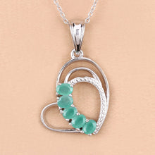 Load image into Gallery viewer, Genuine Heart Shape Emerald Necklace