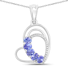 Load image into Gallery viewer, Genuine Tanzanite Heart Pendant Necklace