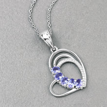 Load image into Gallery viewer, Genuine Tanzanite Heart Pendant Necklace