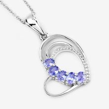 Load image into Gallery viewer, Genuine Tanzanite Heart Pendant Necklace