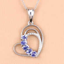 Load image into Gallery viewer, Genuine Tanzanite Heart Pendant Necklace