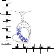 Load image into Gallery viewer, Genuine Tanzanite Heart Pendant Necklace