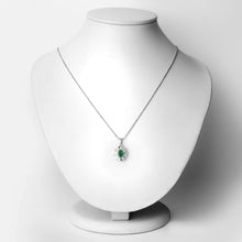 Load image into Gallery viewer, Natural Zambian Emerald and Diamond Necklace
