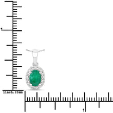 Load image into Gallery viewer, Natural Zambian Emerald Lab Diamond Necklace