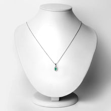 Load image into Gallery viewer, Natural Zambian Emerald and Lab Diamond Necklace