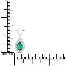 Load image into Gallery viewer, Natural Zambian Emerald and Lab Diamond Necklace