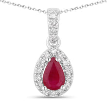 Load image into Gallery viewer, Natural Ruby Lab Diamond Teardrop Necklace