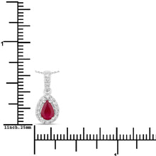 Load image into Gallery viewer, Natural Ruby Lab Diamond Teardrop Necklace