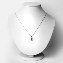 Load image into Gallery viewer, Natural Ruby and Lab Diamond Halo Necklace