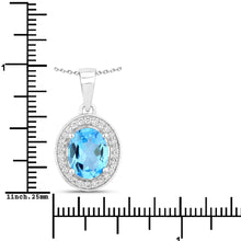 Load image into Gallery viewer, Natural Swiss Blue Topaz Lab Diamond Necklace