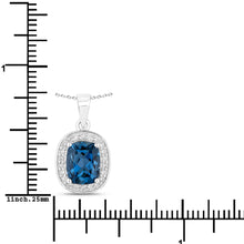 Load image into Gallery viewer, Natural London Blue Topaz and Lab Diamond Necklace