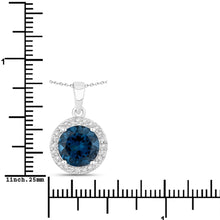 Load image into Gallery viewer, Natural London Blue Topaz Lab Diamond Necklace