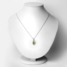 Load image into Gallery viewer, Natural Peridot and Lab Diamond Necklace