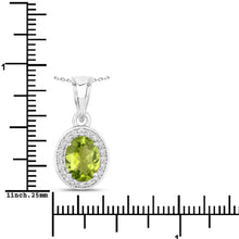 Load image into Gallery viewer, Natural Peridot and Lab Diamond Necklace