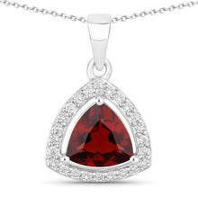 Load image into Gallery viewer, Natural Garnet and Lab Diamond Necklace