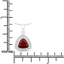 Load image into Gallery viewer, Natural Garnet and Lab Diamond Necklace