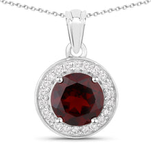 Load image into Gallery viewer, Natural Garnet Lab Diamond Necklace